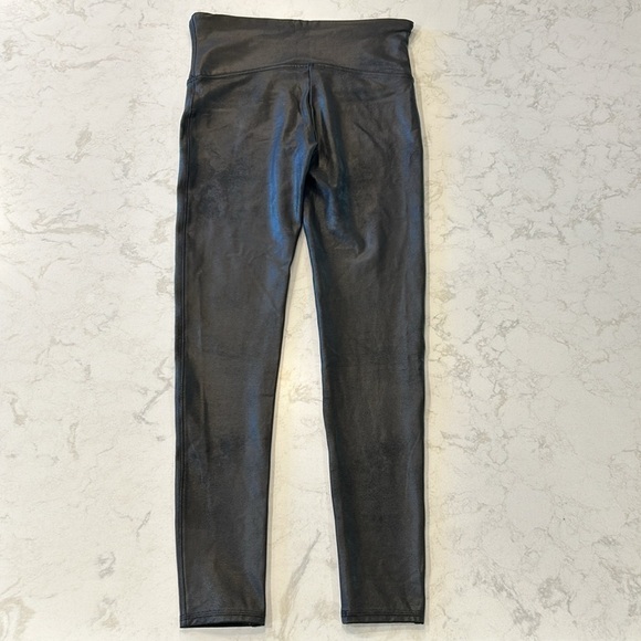 Spanx Faux Leather Shimmer Leggings High Waisted Black Large - Picture 6 of 16